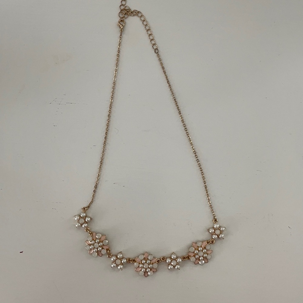 Pearl and pink statement necklace